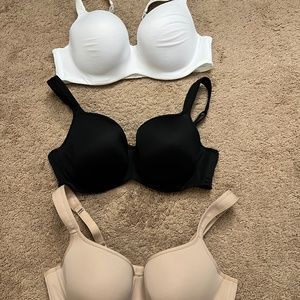 White, Beige and Black Cacique Lightly Lined Balconette Bras 40C